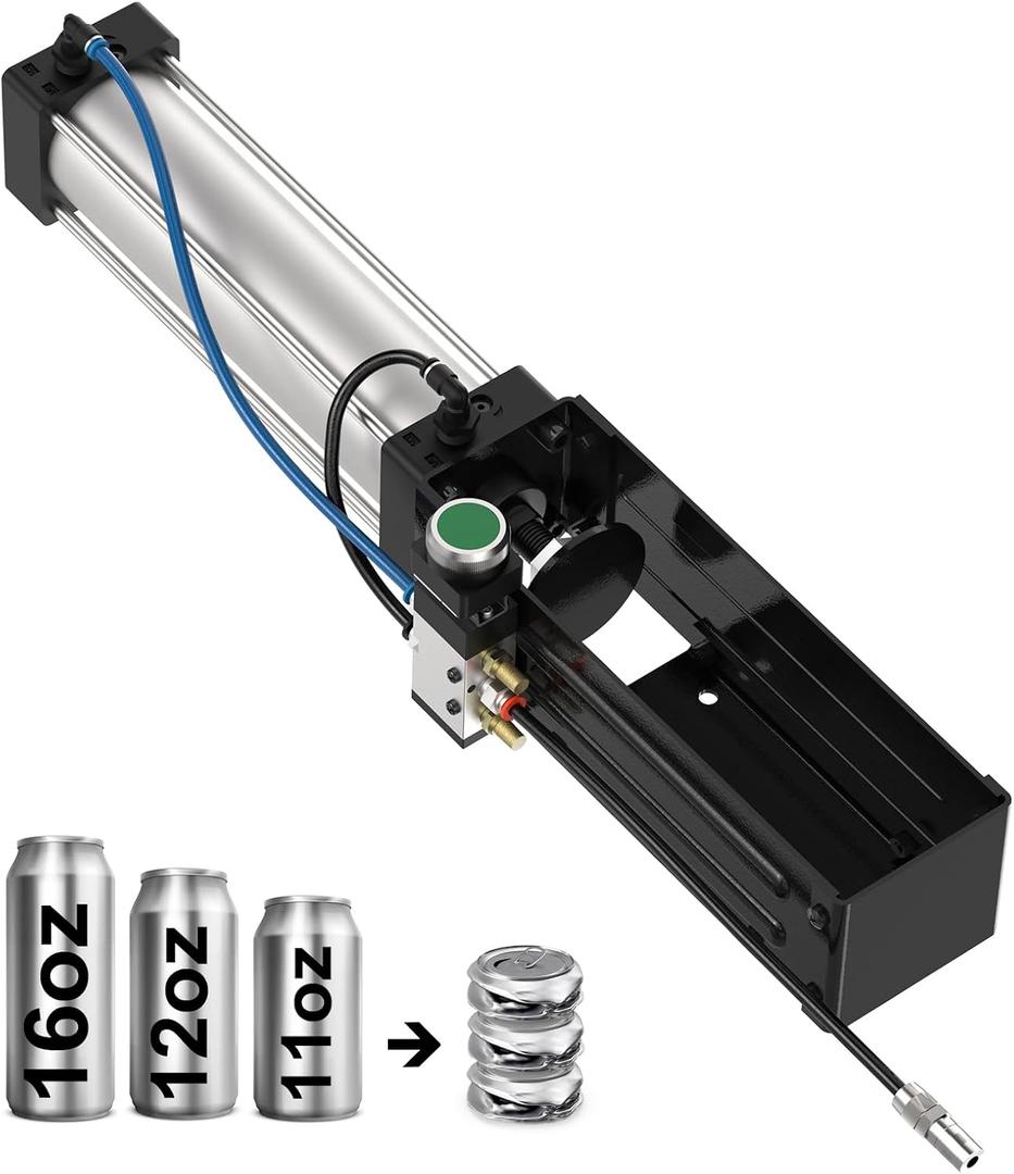 Pneumatic Can Crusher, Heavy-Duty Smasher for Aluminum Seltzer, Soda, Beer Cans and Bottles for Recycling Tools,8.5/11/12/16 Oz Metal Aluminum Cans Crusher,Gadgets for Home (Manual Button)