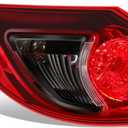 Auto Dynasty Rear Outer Tail Lights Brake Lamps Compatible with 2013-2016 Mazda CX-5, Driver Left Side, Chrome Housing Red Lens MA2804111 (Left / Driver Side)