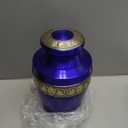 ALPHA Living HOME Urns for Human Ashes Adult Female and Male 200+ Cubic Inches, Decorative Burial Urn, Funeral Cremation Urns for Women and Men, Handcrafted Urn for Ashes Adult, 11" Blue Gold