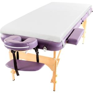 HOMBYS Memory Foam Massage Bed Mattress Topper, Non-Slip Lash Bed Table Mattress Topper with Removable Cover and Holding Elastic Bands, Cushion Only, White, 73"x29"x2"