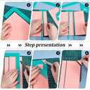 BENECREAT 17pcs Acrylic Bookbinding Spacer Tools, Clear Handmade Tools, L T Shape Ladder Straight Edge for Bookbinding Supplies, Double Cover Structure, Album Cover, Turquoise