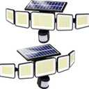 iMaihom 9000LM Solar Lights Outdoor, 5-Head Motion Sensor Solar Flood Lights, 360 Wide Coverage, 180Motion Detection, IP65 Waterproof Security Wall Lights for Yard Garage Driveway, 3 Modes, 2 Pack