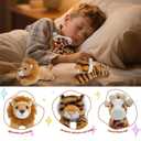 3 PCS Small Stuffed Animal for Kids Boys 8 Inch Woodland Plush Toys Realistic Jungle Animal Plush Toys Set Cute Raccoon, Elephant, Panda Stuffed Toys Gifts for ToddlersGirls Boys Birthday Easter