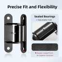 2 Pack Heavy Duty Gate Hinges 7" Sealed Bearings Adjustable Yoke Pivot Suitable for Large Driveway Gates Carbon Up to 1100 Pounds Black