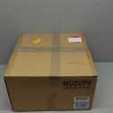 WUZUPS Rattan Boho Chandelier Rustic Farmhouse Industrial Round Coastal Hanging Pendant Light Fixture Wicker Lampshade for Dining Room Kitchen Island Foyer Entryway, H 19.6" x W 15.9", Gold