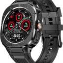 Silicone Band with Stainless Steel Case Cover Compatible with Samsung Galaxy Watch 8 Ultra 47mm (2025) / Samsung Galaxy Watch Ultra 7 47mm Bands (2024) Protective Case Cover for Men (Black)