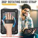 HXCASEAC Case for Samsung Galaxy Tab A11+ Plus 11 Inch, Protective with Screen Protector/Hand Strap/Pen Holder, Sturdy Shockproof for Samsung A11 Plus Tablet Case 5G SM-X230 SM-X236 SM-X238U - Black