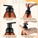 Nuenen 48 Pieces 8oz Foaming Soap Dispenser Refillable Foaming Pump Bottles Bulk Travel Hand Soap Dispenser Plastic Press Bottles Empty Containers for Shampoo Bathroom Commercial(Amber)