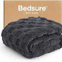 Bedsure GentleSoft Dark Grey Throw Blanket for Couch - Checkered Fleece Blankets Gifts for Kids Girls, Cute Soft Cozy Throw for Bedroom Home Decor Gifts, 50x60 Inches