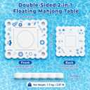 32 x 32 inch Floating Mahjong Table for Pool 2-in-1 Double-Sided, 31.5 x 31.5 inches