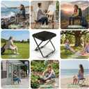 Portable Stool, Camping Stool 12inch Portable Folding Stool Small Folding Chair, Telescopic Compact Foldable Stool for Camping, Hiking, Outdoor Concert(3Pcs 60ML Travel Bottles Gift)