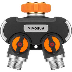 VIVOSUN Garden Hose Splitter 2 Way Heavy Duty, Upgraded Highly Durable Dual Water Hose Connector, Faucet Adapter with Comfortable Rubberized Grip for Drip Irrigation, Lawns