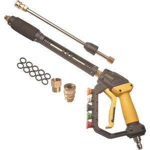 GDHXW High Power Washer Gun, Adjustable Pressure Washer Gun with Extension Wand, Quick Connection, with 5 Nozzle Tips, 2 Adapter, 10 O-Rings 5000 PSI, Compatible with Most Pressure Washer