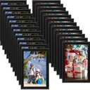 Redbaker 24 Pack 5 x 7 In Picture Frames Bulk Black Photo Display Frames for Wall Mount Tabletop Home Office School Display Mother's Day Wedding Anniversary Favor Gift