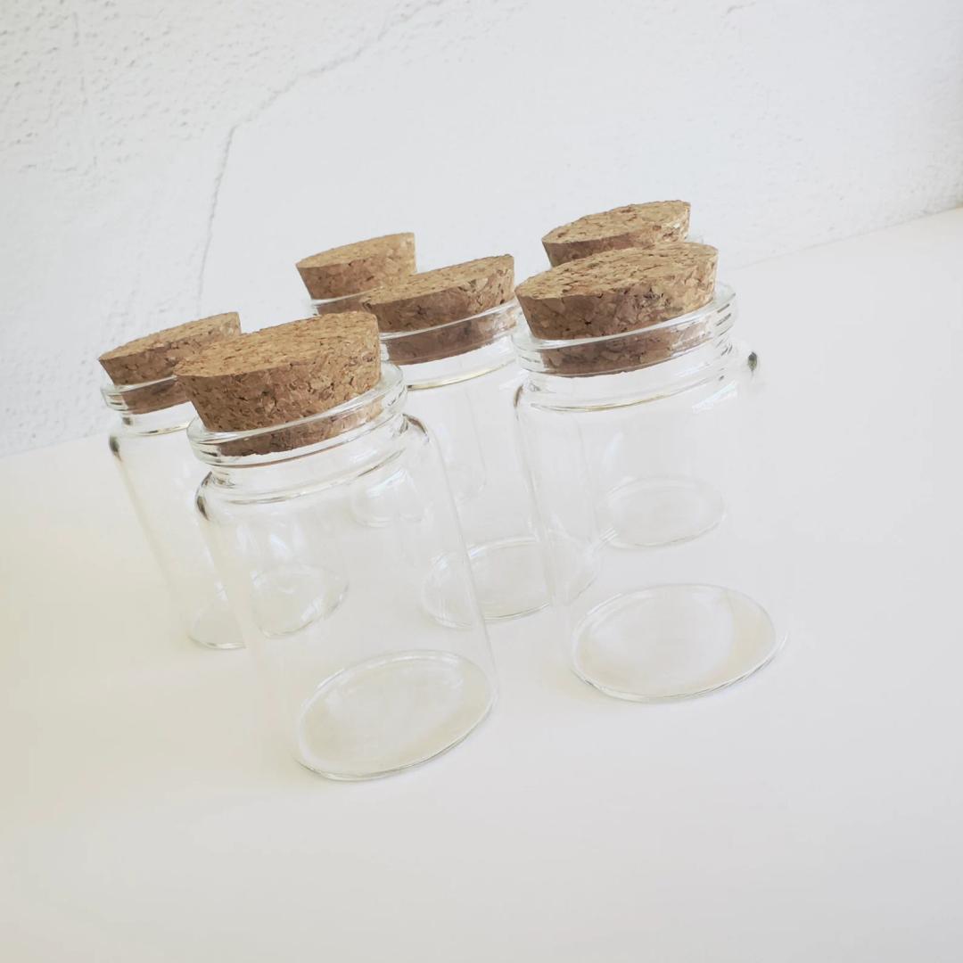 Glass Jars with Cork Lid, Pack of 4