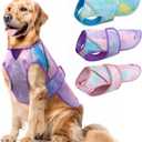 KYEESE Dog Cooling Vest for Large Dogs Dog Cooler Jacket 3D Breathable Mesh Pet Cooling Shirts for Summer with Reflective Stripe UV Protection Pet T Shirt for Beach, Hiking, Walking (Purple, 2XL) (XX-Large (45-65lbs))