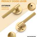Asidrama 4 Pack Champagne Bronze Privacy Door Handles, Door Lever with Door Knobs Indoor for Bedroom or Bathroom, Heavy Duty Door Handles Interior with Locks for Left Right Sided Doors