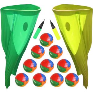 Granny Pants Yard Game, Granny Pants Outdoor Game - Oversized Giant Pants with Bouncy Balls & Pump, Backyard Parties, Field Day Fun for Adults (yellow+green)