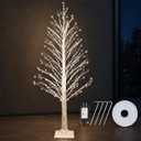 6FT Christmas Birch Tree 700 LED Warm White Lights with Twinkle, LED Lighted Tree for Indoor Outdoor Home Party Decor