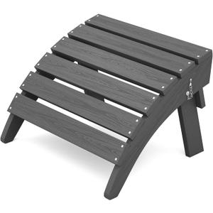 KINGYES Folding Adirondack Ottoman for Adirondack Chair, Grey