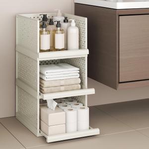 Storage Drawers, 12.8" wide Cupboard Organiser, Bathroom Stackable Shelf