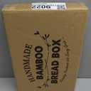 Bamboo Bread Box with Shelf for Kitchen Counter-Large Capacity Bread Storage Container with Wavy Arcylic Transparent Door Bamboo Wooden Farmhouse Bread Box for Your House (Black)