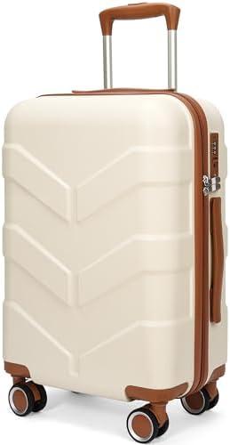 TILYMOL Hardside Carry On Luggage 22x14x9 Airline Approved with Spinner Wheels, 20-inch Carry-On Suitcase for Men & Women, White