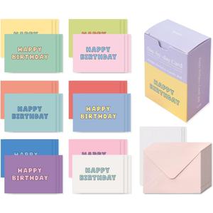 Monolike Day-by-day Card, Happy birthday-Candy pop - Mix 36 Mini Single cards, 36 envelopes, 36 stickers Package