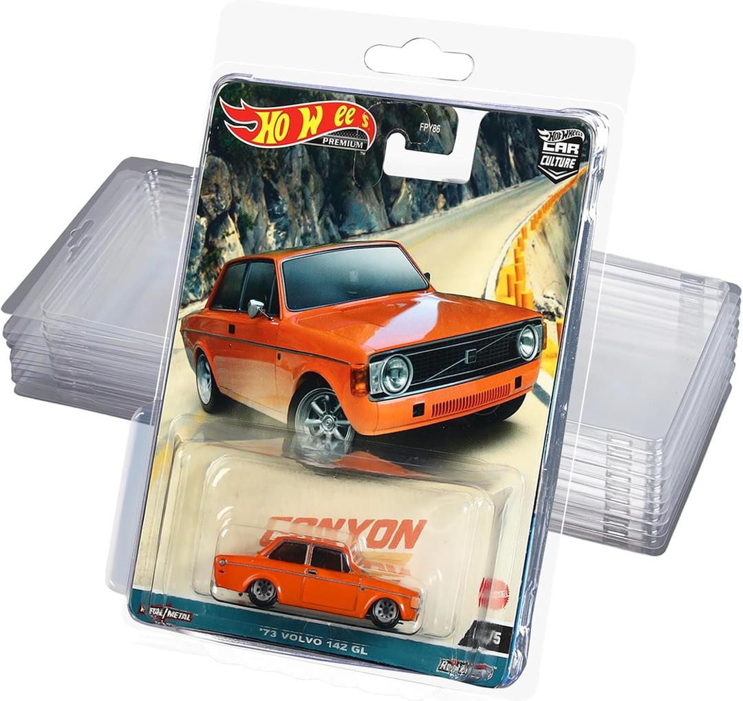16Pcs Protector Packs Compatible with Hot Wheels Premium Model Car Clamshell Cases Plastic Display Protective Case Durable Display Shields Clear Die Cast Car Blister Pack Covers, 7.5 x 5.9 x 2 Inch