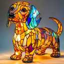 Dog lamp, Dachshund Lights, Cute Pet Resin Dog Desktop Night Lights, Vintage LED Table Lamps Home Decor, Animal Series Art Night Lights for Christmas BirthdayDachshund (lachang)