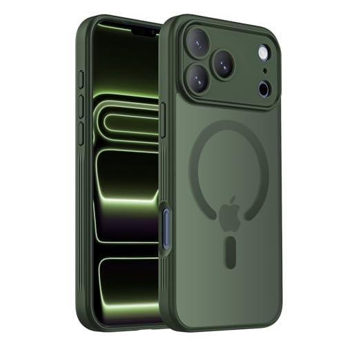 Symcele Designed for iPhone 17 Pro Max Case, Compatible with MagSafe, [Camera Protection] [15FT Military Drop Protection] Shockproof Translucent Matte Anti-Slip Phone Case, 6.9", Alpine Green