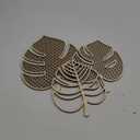 3 Pcs Wooden Rattan Palm Tree Wall Decor Monstera Leaf Wooden Boho Art Tropical Plant Rattan Wall Decor for Home Bathroom(Wood Color)