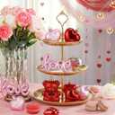 16pcs Valentines Day Decorations Heart Ornaments for Tree Romantic Hanging Ornaments for Christmas Tree Bear Heart Shaped Valentines Decor for Wedding Xmas Valentine Anniversary