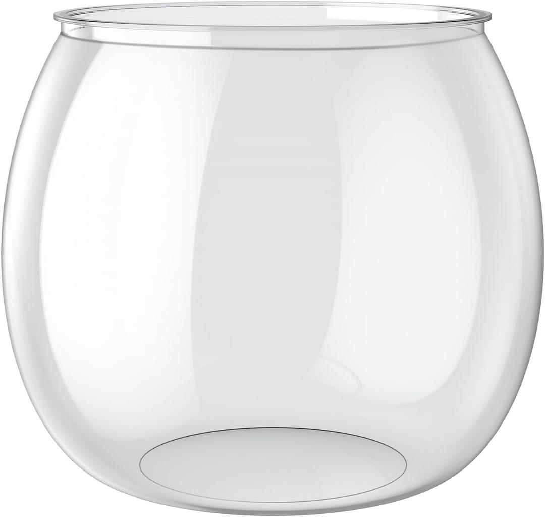 Pawfly Small Plastic Fish Bowl, Clear Round 3 Gallon Fish Tank for Little Fish, Unbreakable Small Fishbowl Desktop Aquarium, Shatterproof Betta Fish Tank Goldfish Bowl, Decorative Globe Vase