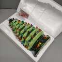 Joiedomi 15" Tabletop Prelit Ceramic Christmas Tree with 70 Multicolor Lights, Hand-Painted Ceramic Tabletop Christmas Tree with Extra Clear Top Star for Xmas Holiday Indoor Decorations (Green)