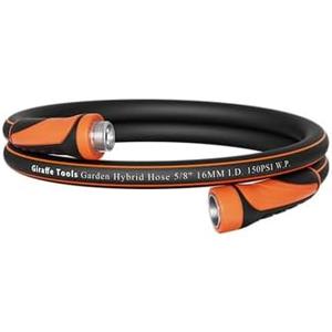 Giraffe Tools Leader Hose 5/8 inch x 5ft for Garden, Short Heavy Duty Water Hose, Lightweight & Flexible Hybrid Hose with Male to Female Fittings & Swivel Handle