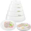 5 Pack Microwave Cover for Food with Air Vent, Microwave Plate, Dish Covers, BPA Free Plastic, Transparent Lids, Stackable, Dishwasher Safe, 5 Size, Variety of Sizes for All Plates & Dishes