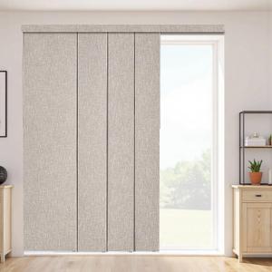 VEVOR Panel Track Blinds, Extendable Track from 45.8 in to 86 in W, Trimmable Panel Curtains Up to 96 in H, Vertical Blackout Panel Blinds for Sliding Doors, Patio Doors, Room Divider, Windows, Brown