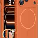 Miracase Magnetic for iPhone 17 Pro Max Case, Compatible with MagSafe, Integrated Silicone Camera Control Cover, 3.0mm Thicken Shockproof Drop Protection Phone Case for 17 ProMax, Orange