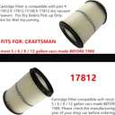 2 PACK KLEAN AIR 17812 Replacement Blue Stripe Cartridge Filter Compatible with Crafts man Replace Part 17812 9-17812 73108 Pleated Paper Vacuum Dirt Filter for most 5,6,8,12 gallon vacs before 1988