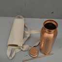100% Pure Copper Water Bottle for Drinking 32 Oz Wide Mouth, Hammered Ayurvedic Copper Water Bottle with Straw Handcrafted Leak-Proof Vessel, Reusable & BPA-Free, Free Cleaning Brush (Hammered)
