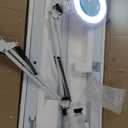 10X Magnifying Glass with Light and Stand, 2200 Lumens Dimmable Magnifying Floor Lamp, 2-in-1 Lighted Magnifier with 5 Wheels Rolling Base, Mag Lamp for Estheticians, Crafts, Reading, Facial (White)