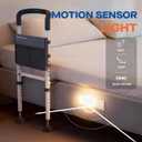 Bed Rails for Elderly Adults Safety: Bed Rails for Seniors with Motion Lights & Storage Pouch, Adjustable Bedside Grab Bar, Bed Cane with Strong Support Leg