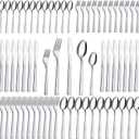 Silverware Set, Hunnycook 60-piece Silverware Set for 12, Stainless Steel Flatware Set, Include Fork Knife Spoon Set, Mirror Polished, Dishwasher Safe, Cutlery Set for Home Kitchen Restaurant (Square Edge 60P)