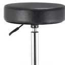 GENGTELI Rolling Stool With Wheels, Adjustable Height Swivel Chair, Black Cushioned Seat, Chrome Base With Castors (BLKk