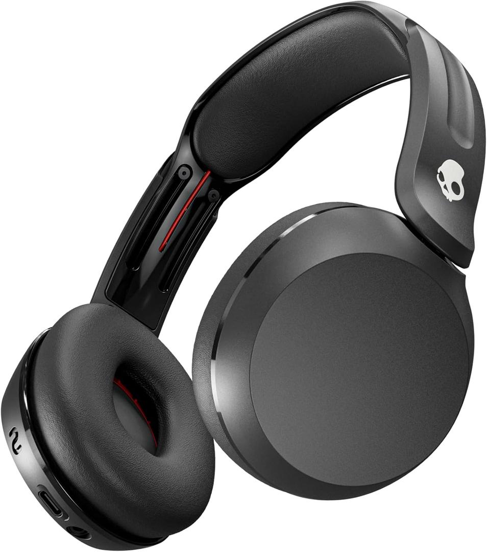 Skullcandy Icon 180 Wireless On-Ear Bluetooth Headphones, Up to 50 Hours Battery, Lightweight and Travel Ready, Secure Fit, Sweat and Water Resistant, Microphone iPhone Android - True Black