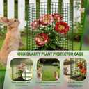 Uyittour 10 Pack Plant Protectors from Animals, 12" x 12" Round Metal Wire Garden Plant Cages to Keep Animals Out, Rabbit Proof Protection for Vegetables & Flowers with Stakes, Zip Ties & Gloves