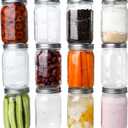 Mason Jars 32 oz Glass Canning Jars 12 Pack Wide Mouth Mason Jar With Airtight Lids