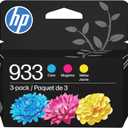 HP 933 Cyan, Magenta, Yellow Ink Cartridges | Works with OfficeJet 6100, 6600, 6700, 7110, 7510, 7610 | N9H56FN (Combo 3-pack)
