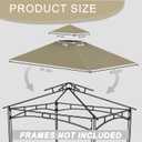 Grill Gazebo Replacement Roof, 5x8ft Outdoor BBQ Gazebo Canopy Cover, Double Tiered Grill Gazebo Replacement Roof for #L-GG001PST-F